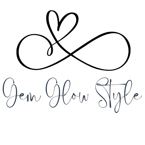 GemGlowStyle logo with infinity symbol and heart, representing spiritual jewelry and healing crystals