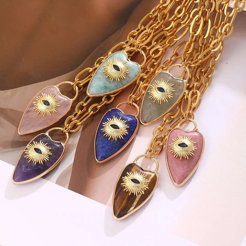Minimalist evil eye amulet necklace for women fashion jewelry