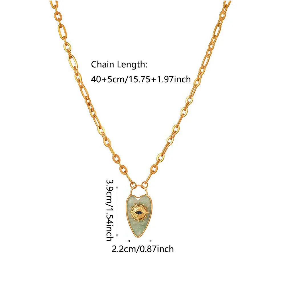 Trendy spiritual jewelry evil eye heart necklace gift idea