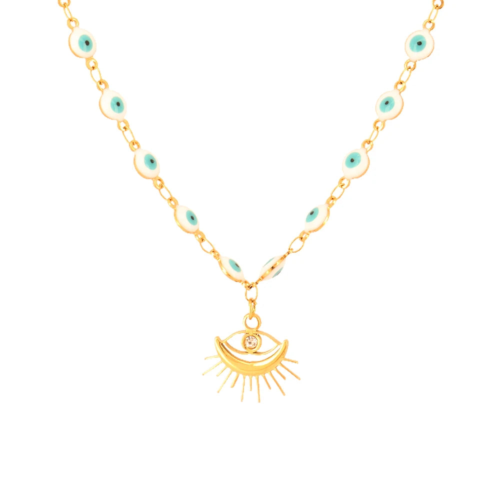 Blue evil eye choker necklace stylish protection jewelry for everyday wear