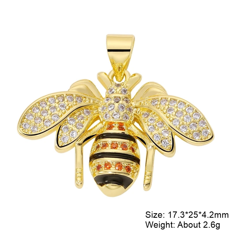 Gold plated DIY charms display for bumble bee jewelry making Tree of Life evil eye moon star and heart pendants