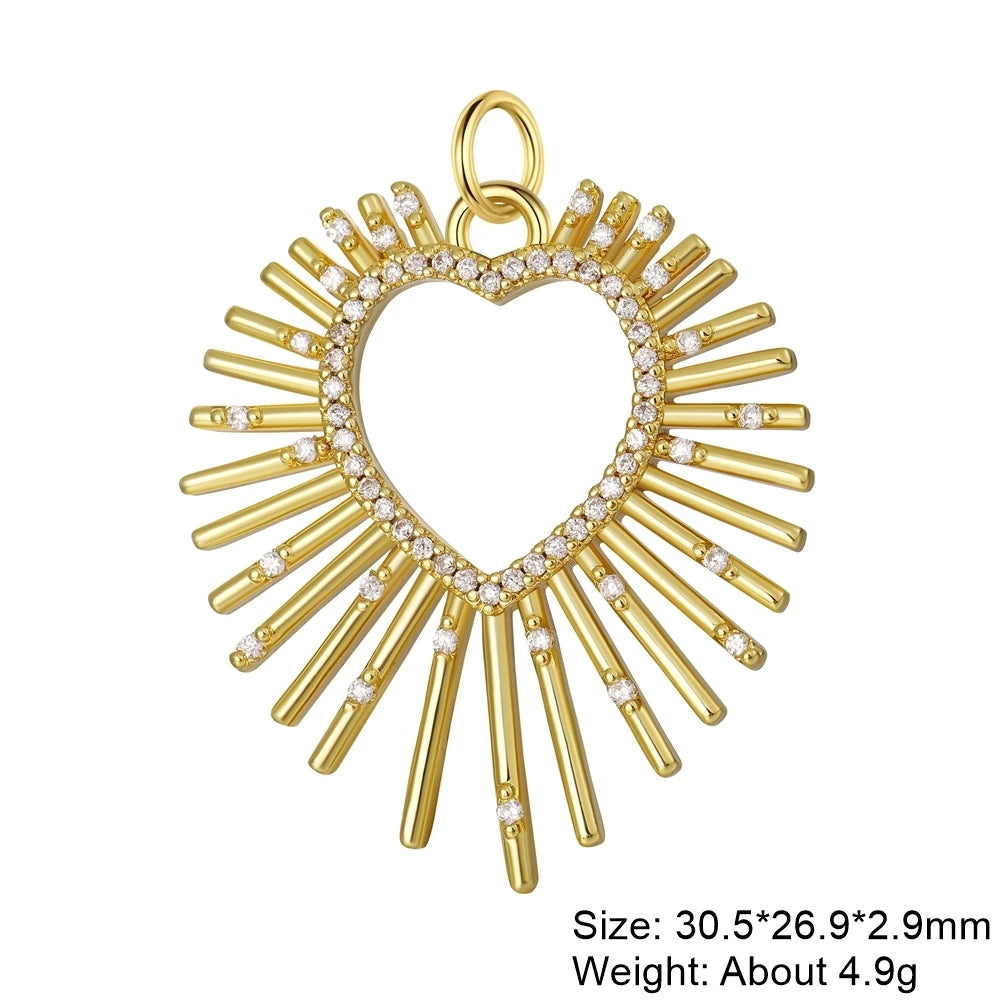 Assorted 18K gold plated DIY charm set with Tree of Life evil eye moon star and hamsa pendants for jewelry making