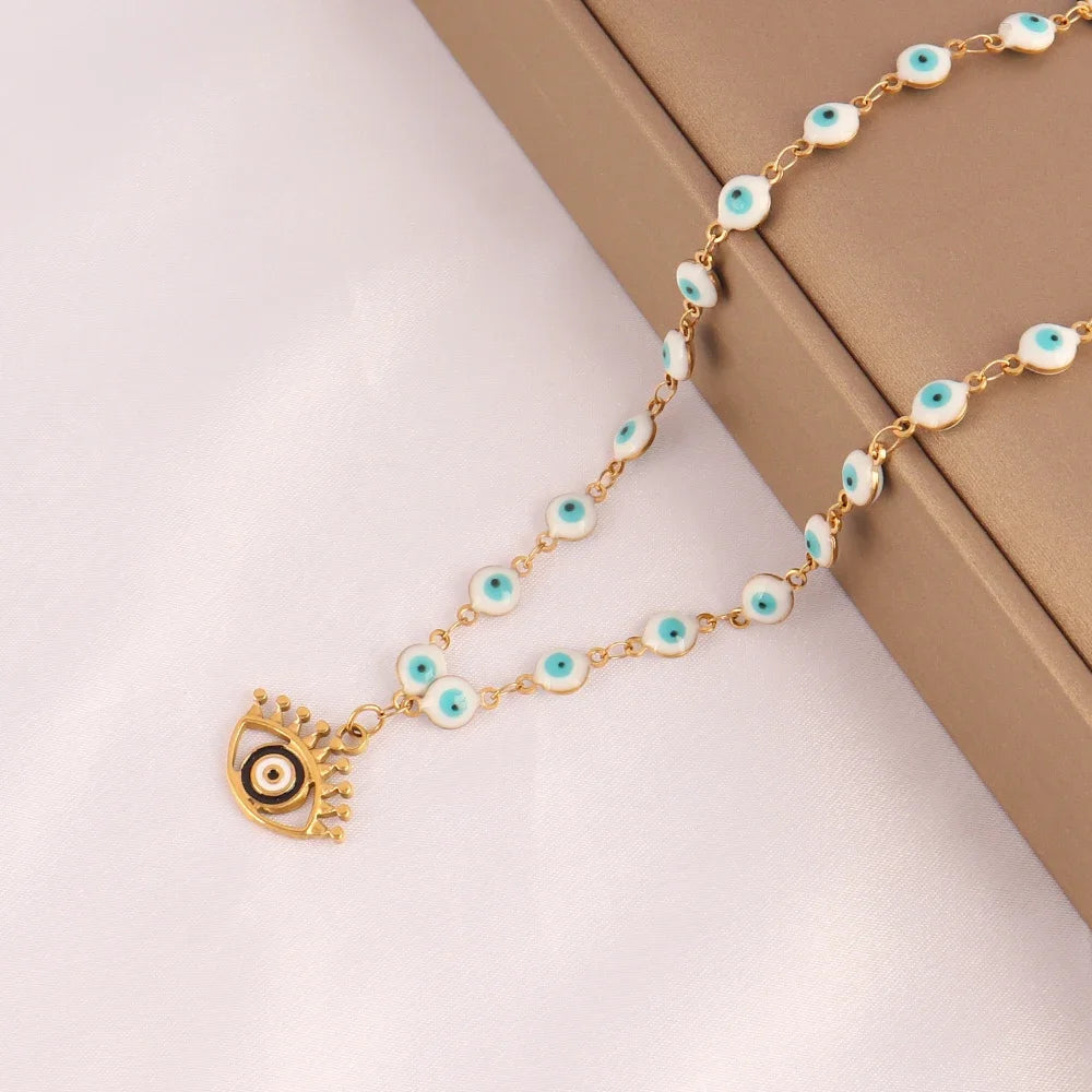 Spiritual protection evil eye necklace Turkish charm jewelry for luck